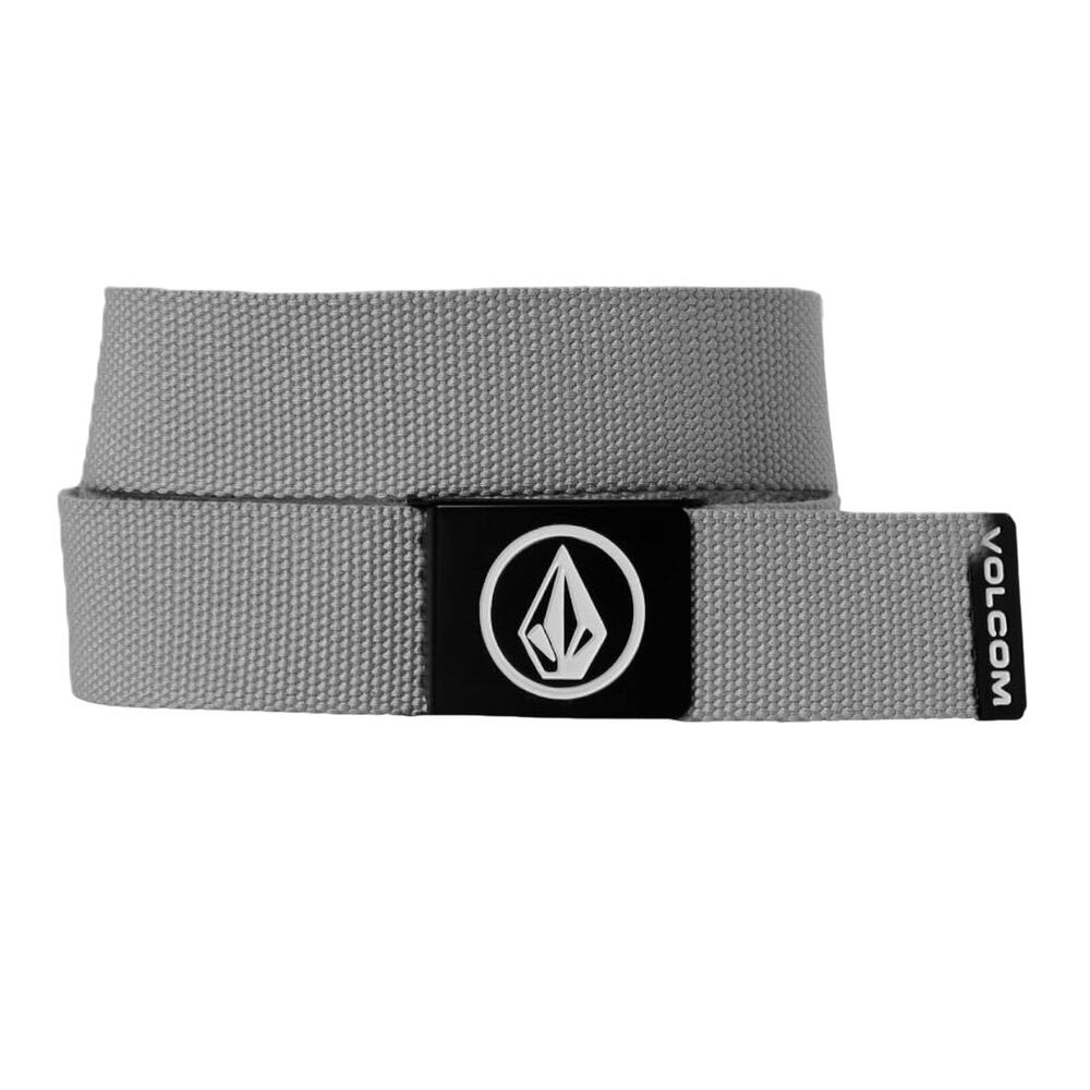 Volcom Mens One Size Circle Web Belt Heather Grey Old School Lightweight Y2K NEW